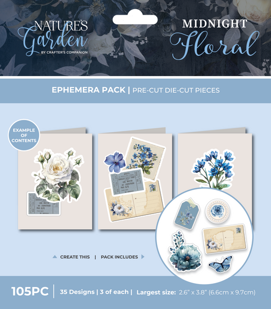 Nature's Garden - Midnight Floral - Ephemera Pack