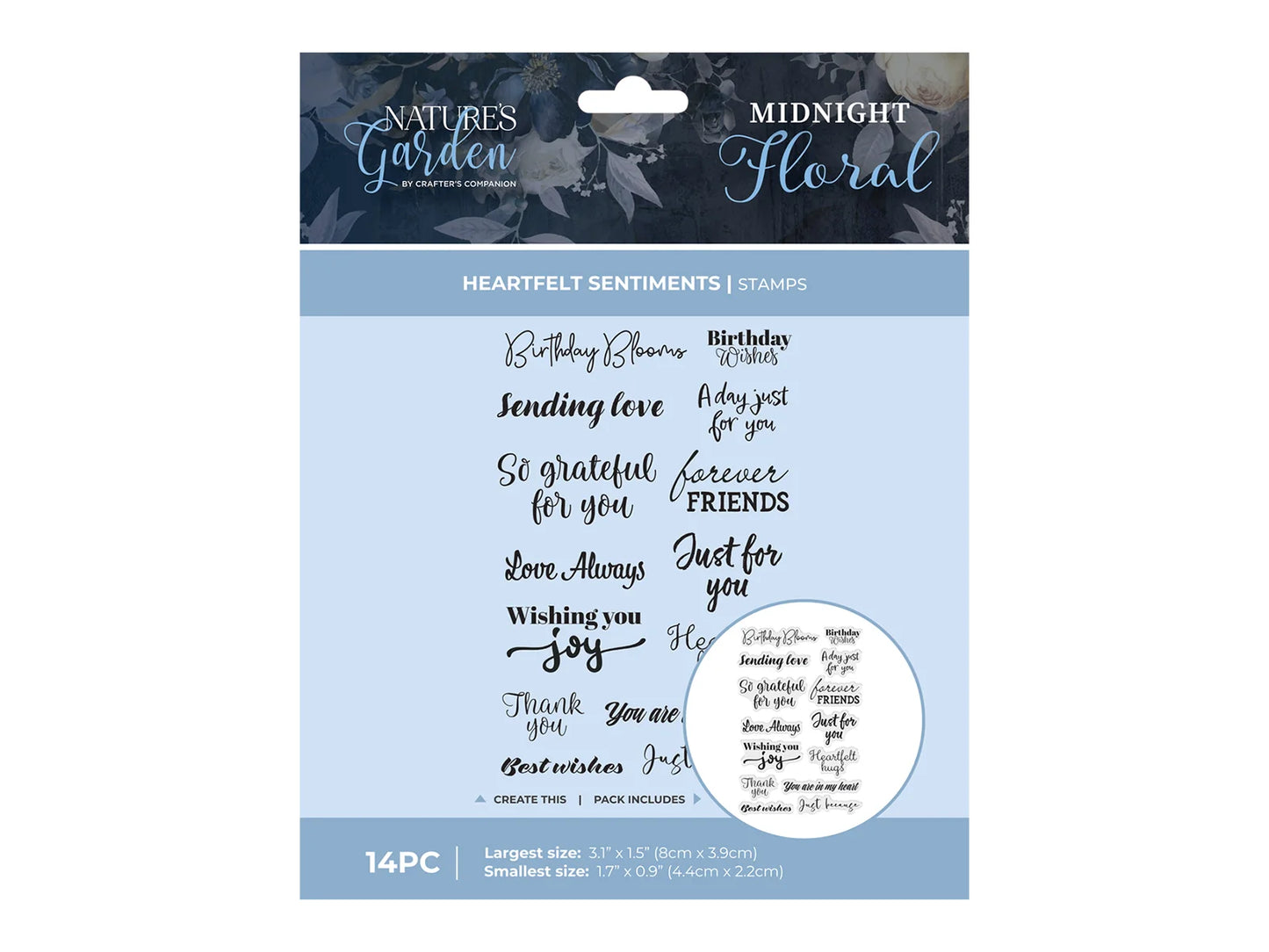 Nature's Garden - Midnight Floral Photopolymer Stamp - Heartfelt Sentiments