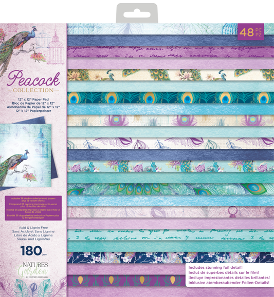 Peacock Collection - 12 x 12" Paper Pad