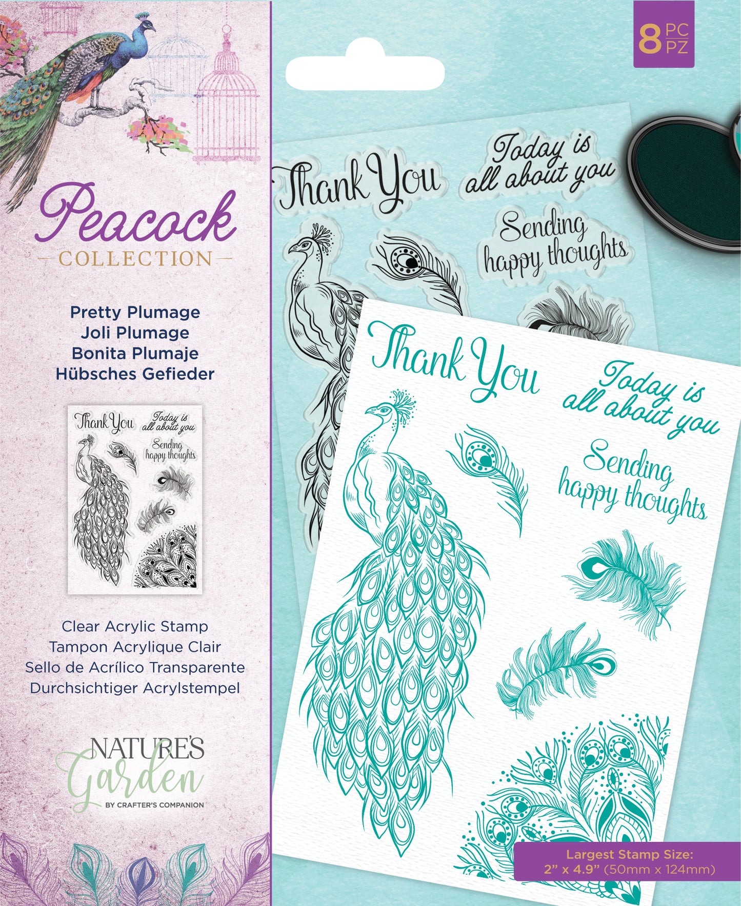 Peacock Collection - Clear Acrylic Stamp - Pretty Plumage