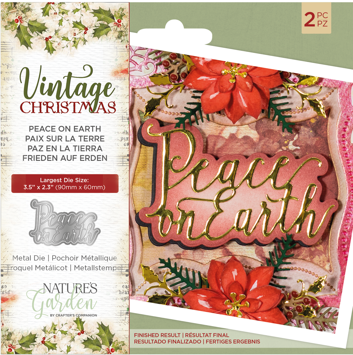 Vintage Christmas - Metal Die - Peace on Earth