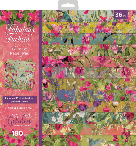Nature's Garden - Fabulous Fuchsia - 12" x 12" Paper Pad