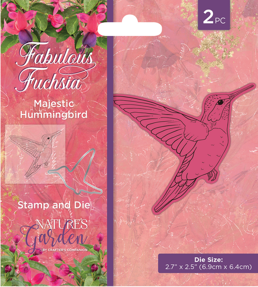 Nature's Garden - Fabulous Fuchsia - Stamp & Die - Majestic Hummingbird
