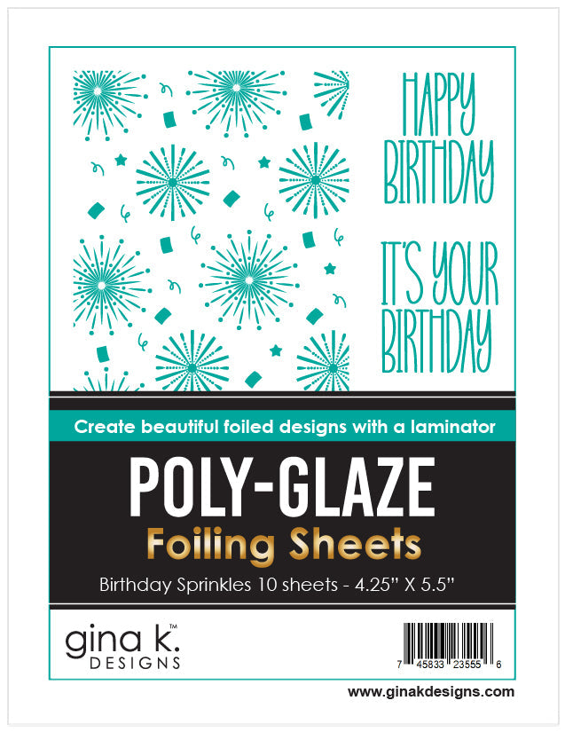 POLY-GLAZE Foiling Sheets- Birthday Sprinkles