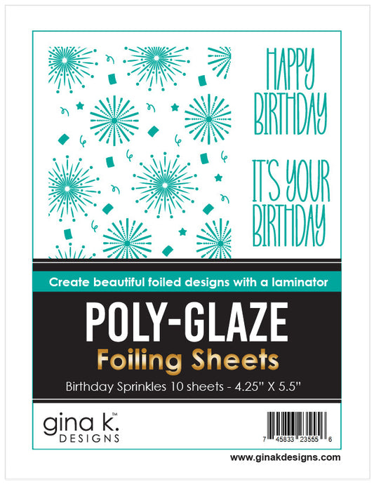 POLY-GLAZE Foiling Sheets- Birthday Sprinkles