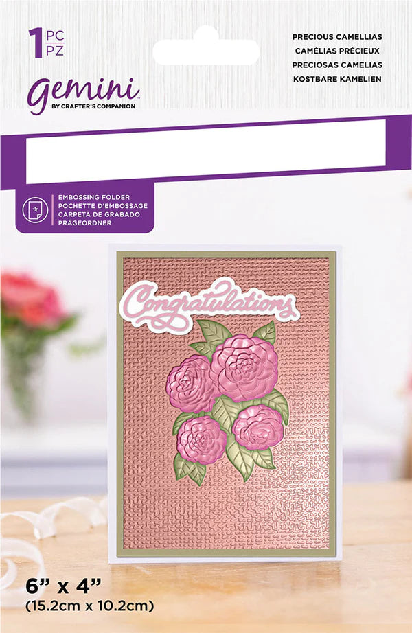 Gemini - 4" x 6" - Embossing Folder - Precious Camellias