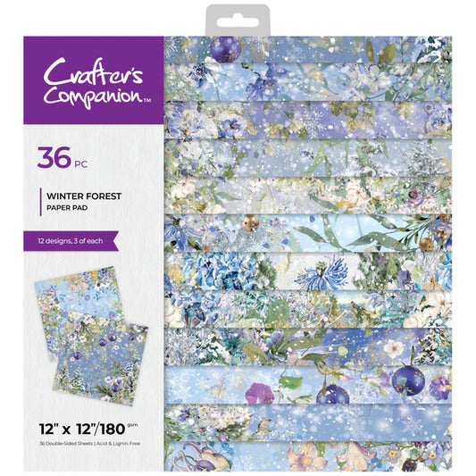 Crafter’s Companion 12”x12” Paper Pad – Winter Forest