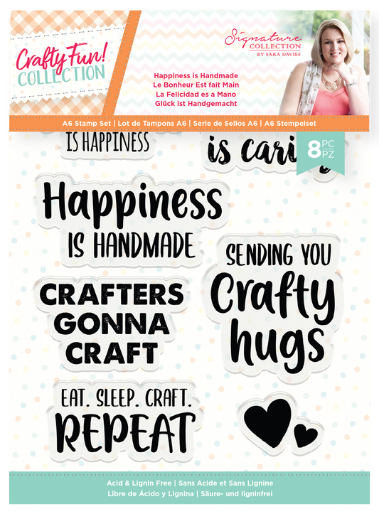 Crafty Fun - A6 Acrylic Stamp - Happiness is Handmade