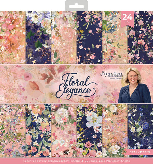 Sara Signature Floral Elegance 12” x 12” Paper Pad