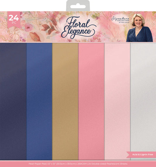 Sara Signature Floral Elegance 12” x 12” Pearl Paper Pad