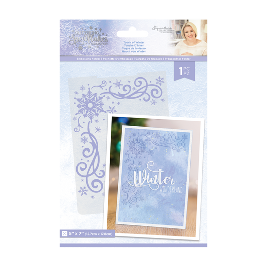 Sara Signature - Glittering Snowflakes - Touch of Winter Embossing Folder