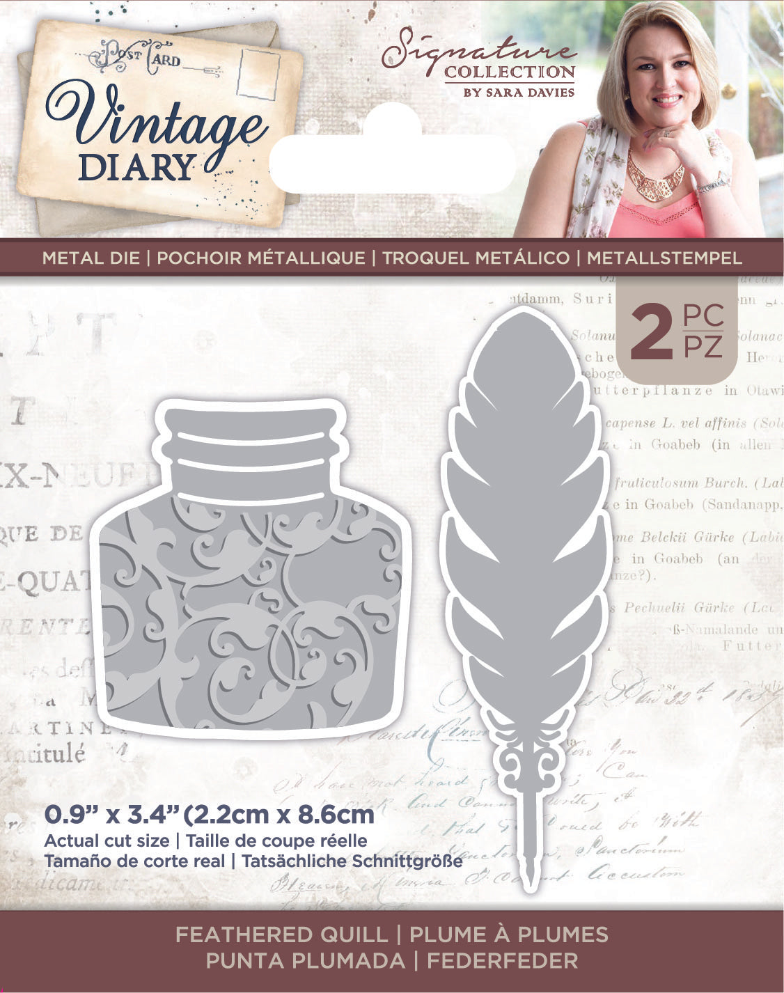 Sara Signture - Vintage Diary Collection Metal Die - Feathered Quill