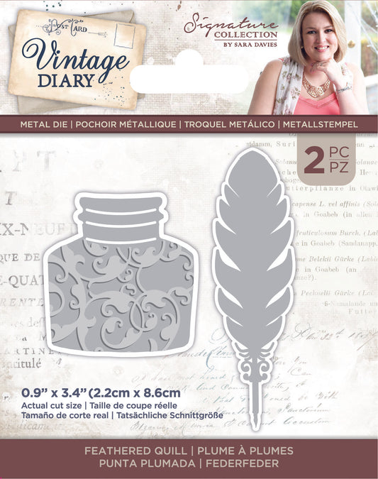 Sara Signture - Vintage Diary Collection Metal Die - Feathered Quill