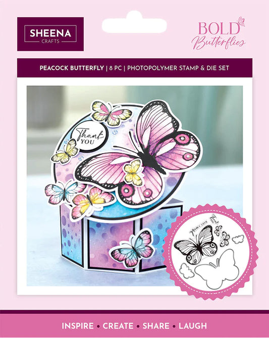 Sheena Douglass - Bold Butterflies - Stamp and Die - Peacock Butterfly