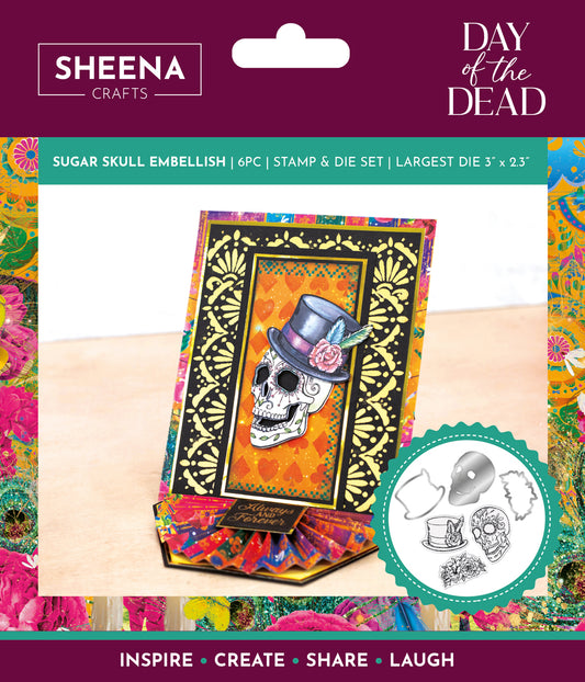 Sheena Douglass Day of the Dead Stamp & Die - Sugar Skull Embellish