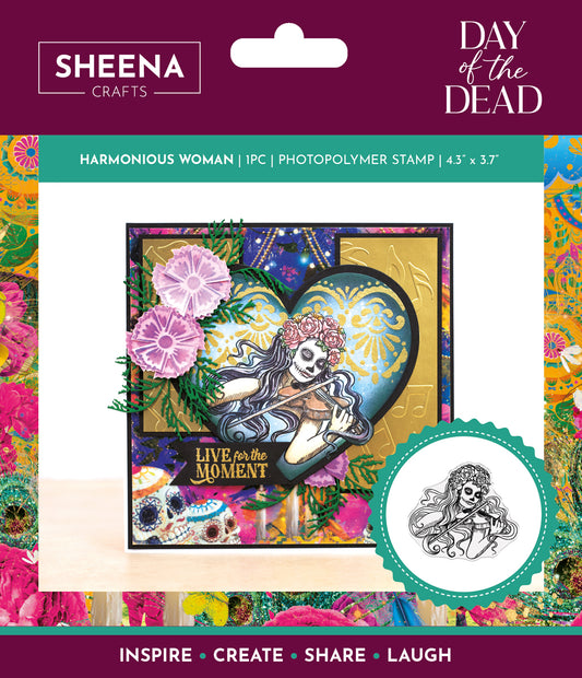 Sheena Douglass Day of the Dead Photopolymer Stamp - Harmonious Woman