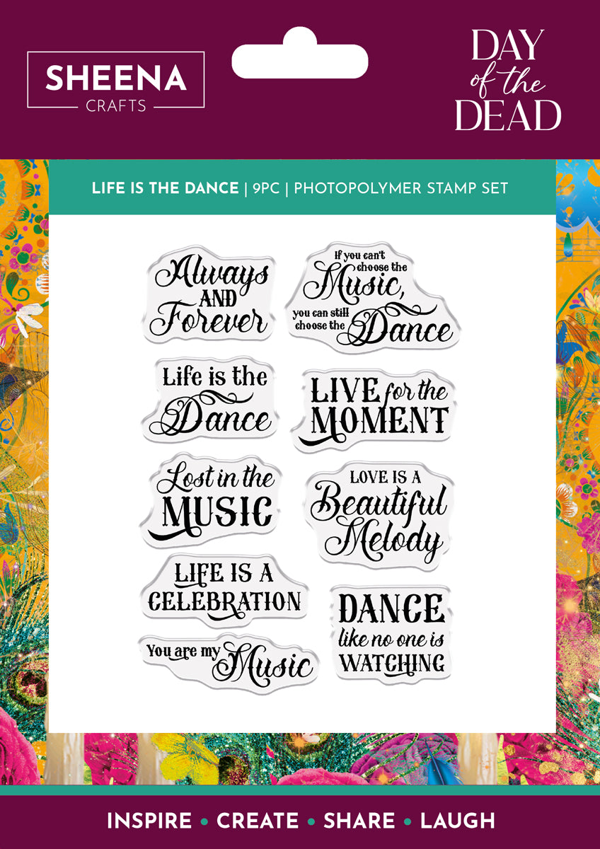 Sheena Douglass Day of the Dead Photopolymer Stamp - Life is A Dance