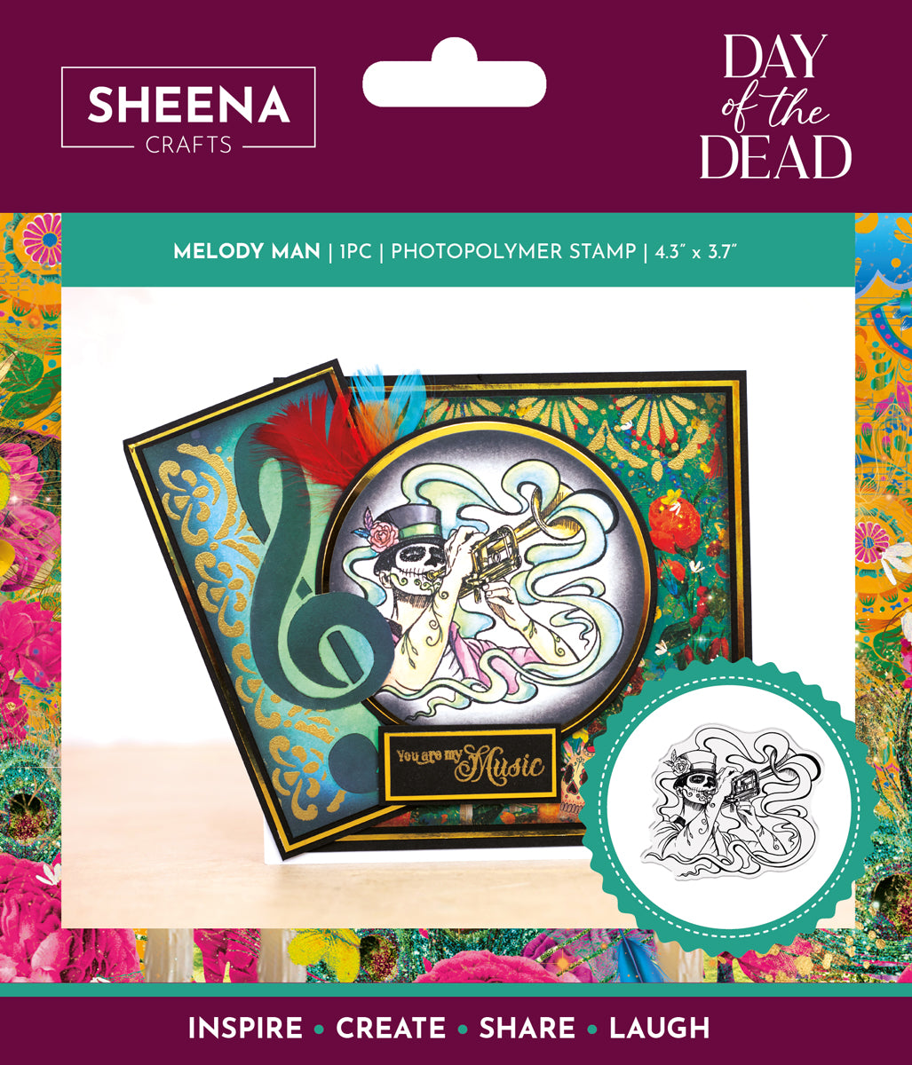 Sheena Douglass Day of the Dead Photopolymer Stamp - Melody Man