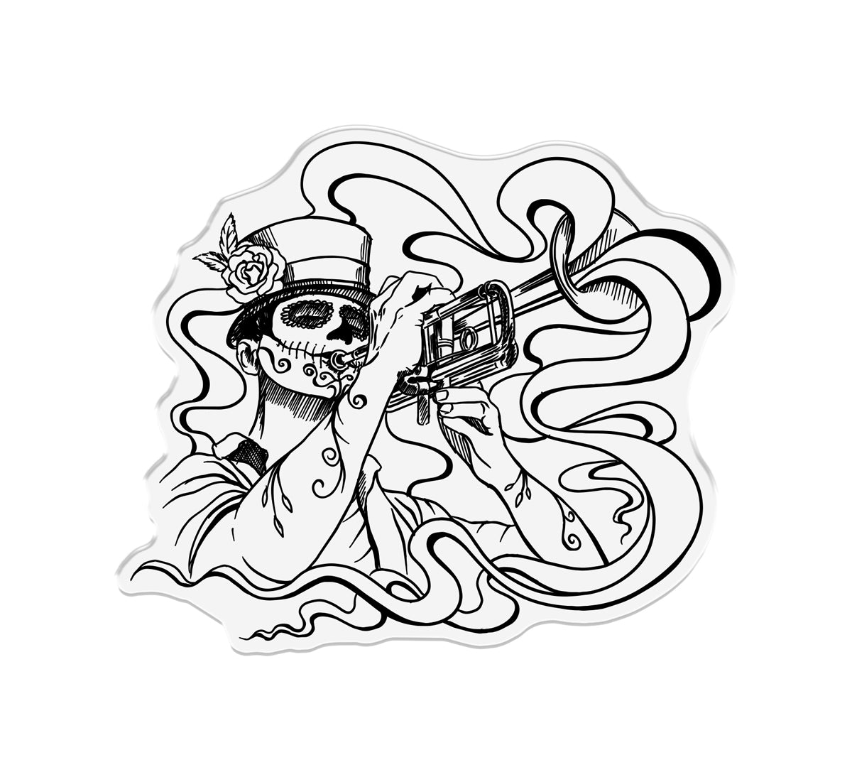 Sheena Douglass Day of the Dead Photopolymer Stamp - Melody Man