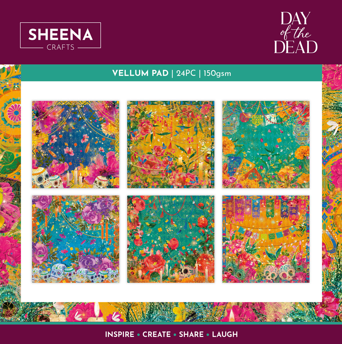 Sheena Douglass Day of the Dead - 8” x 8” Velum Pad