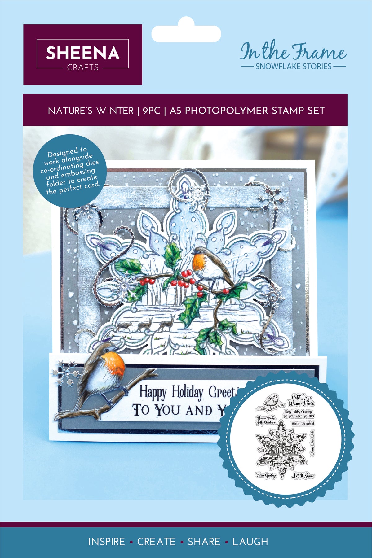 Sheena Douglass In The Frame Snowflake Stories Photopolymer Stamp - Natures Winter
