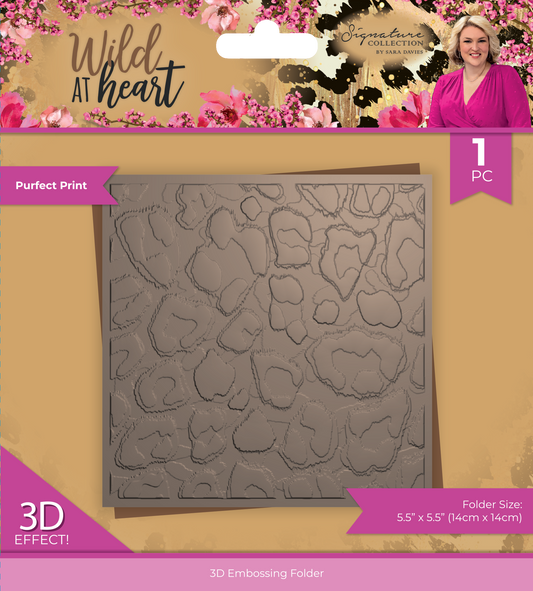 Signature Collection - Wild at Heart - 5.5" x 5.5" 3D Embossing Folder - Purfect Print