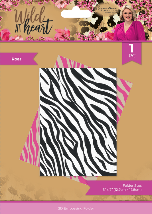 Signature Collection - Wild at Heart - 5" x 7" Embossing Folder - Roar