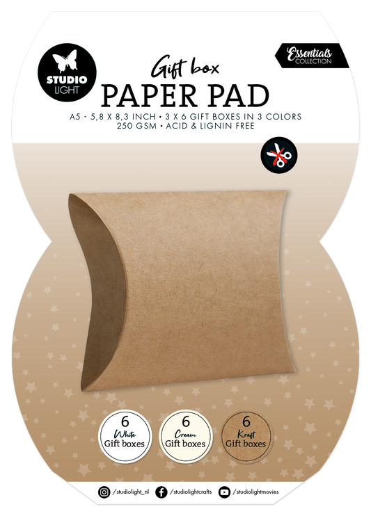 SL Giftbox Paper Pad Pillow Box Essentials 18 Sheets