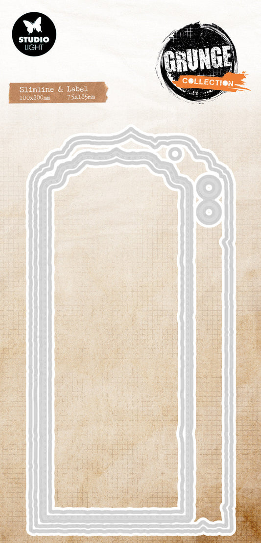 SL Cutting Dies Big Labels Grunge Collection 100x200x1mm 6 Pieces