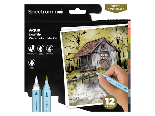 Spectrum Noir-Aqua 12pc-Sketch Essentials