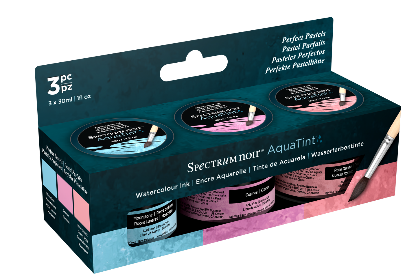 AquaTint Watercolour Ink 3pc Set - Perfect Pastels