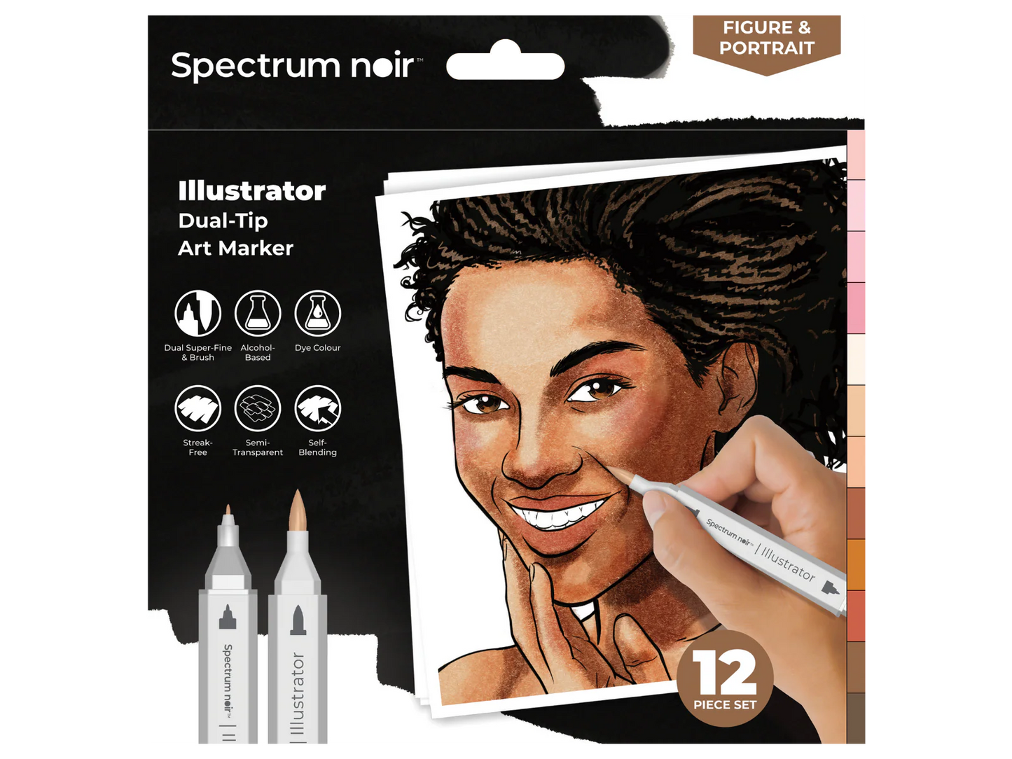 Spectrum Noir-Illustrator 12pc-Figure & Portrait