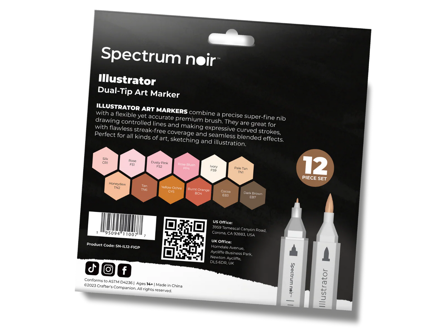 Spectrum Noir-Illustrator 12pc-Figure & Portrait