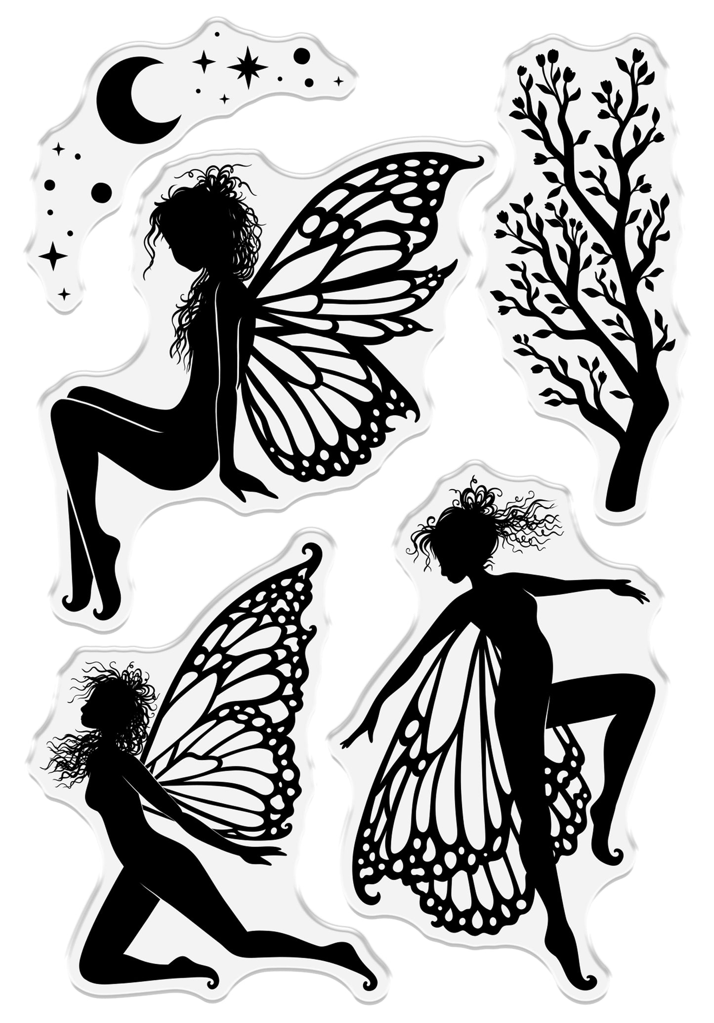 Sara Signature Fairy Glade - Acrylic Stamp - Fluttering Fairies