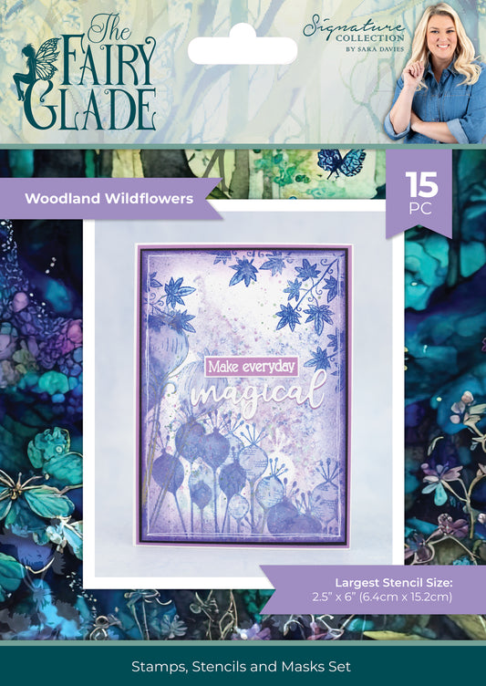 Sara Signature Fairy Glade - Stamps, Stencils and Masks - Woodland Wildflowers