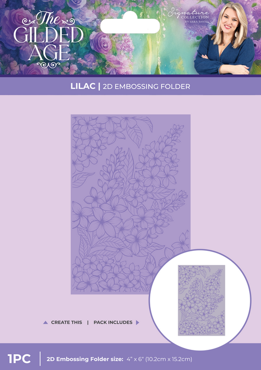 Sara Signature The Gilded Age 6" x 4" 2D Embossing Folder - Lilac