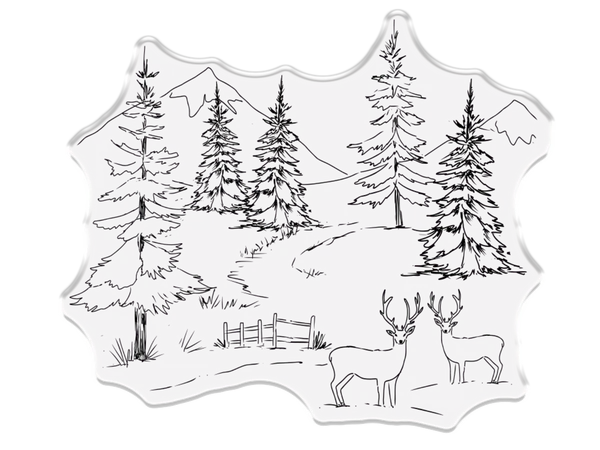 Sara Signature Christmas Rose Clear Acrylic Stamp - Forest Glade