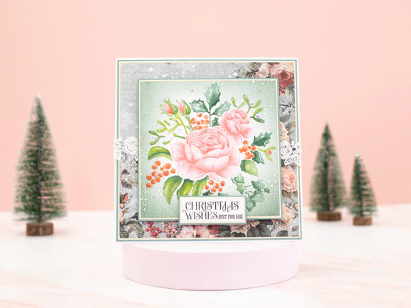 Sara Signature Christmas Rose 3D Embossing Folder 5.5” x 5.5”  - Christmas Roses