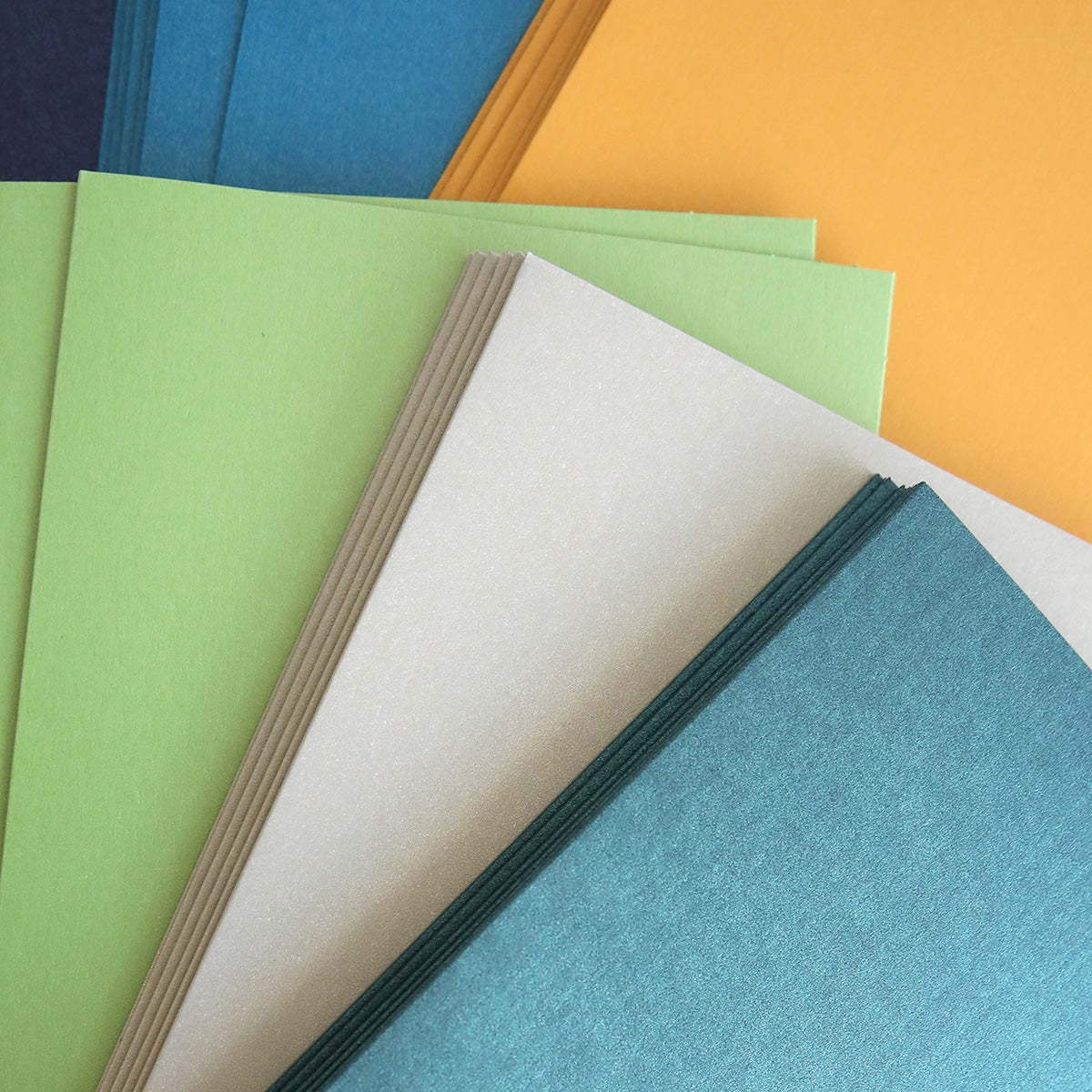 Shimmer Green Cards and Envelopes