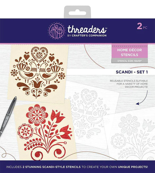 Threaders Home Decor Stencils - Scandi Set 1