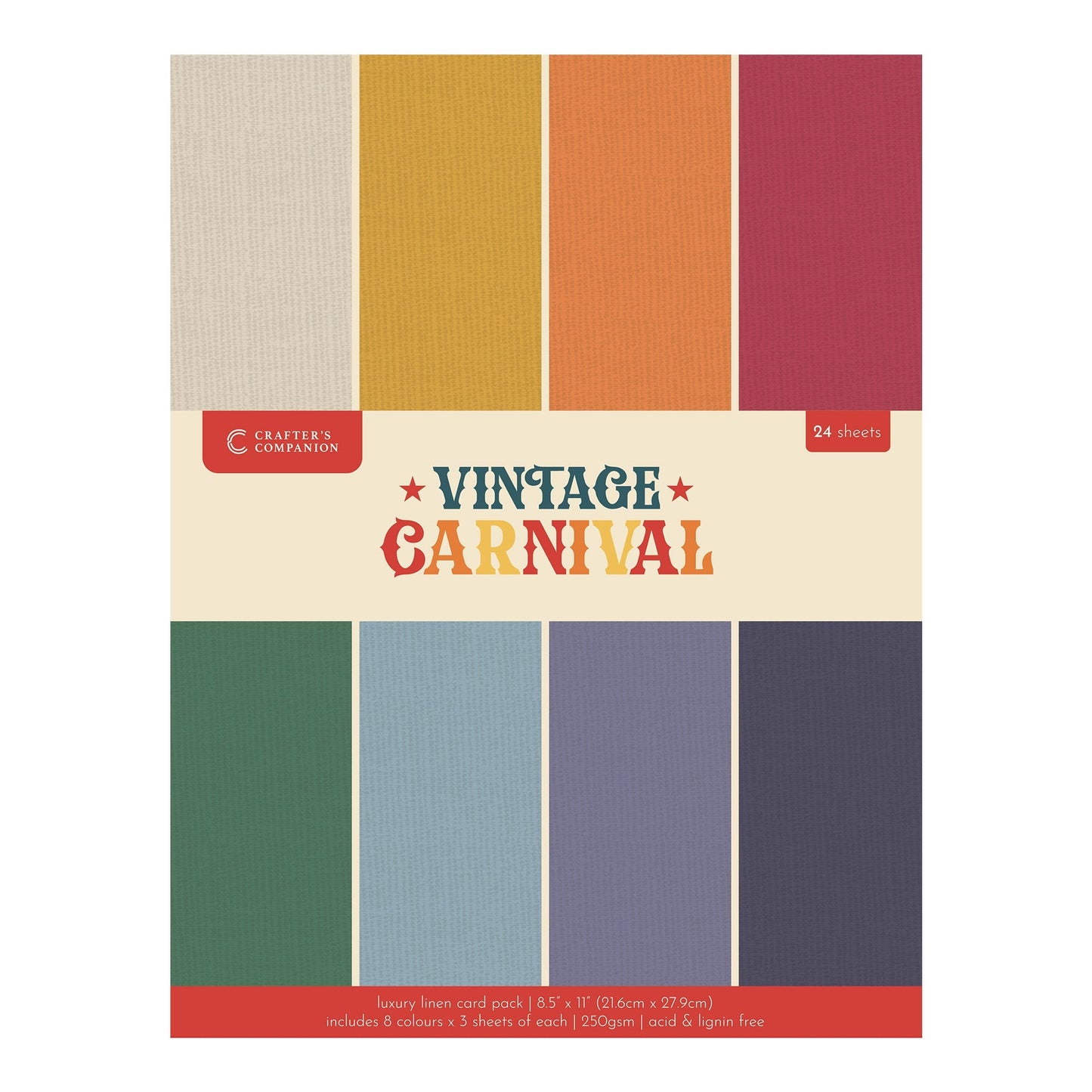 Vintage Carnival Luxury Linen Cardstock - 8.5” x 11”