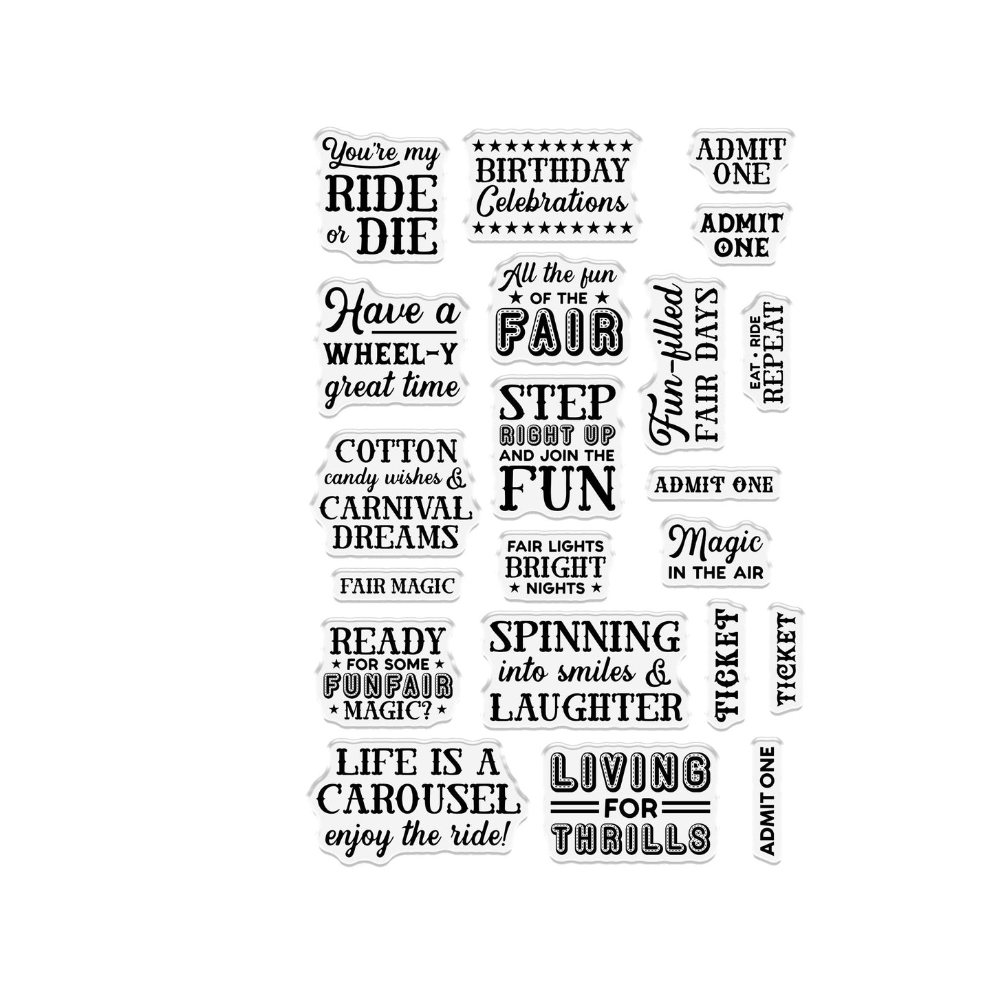 Vintage Carnival Stamp & Die - Ticket Fun