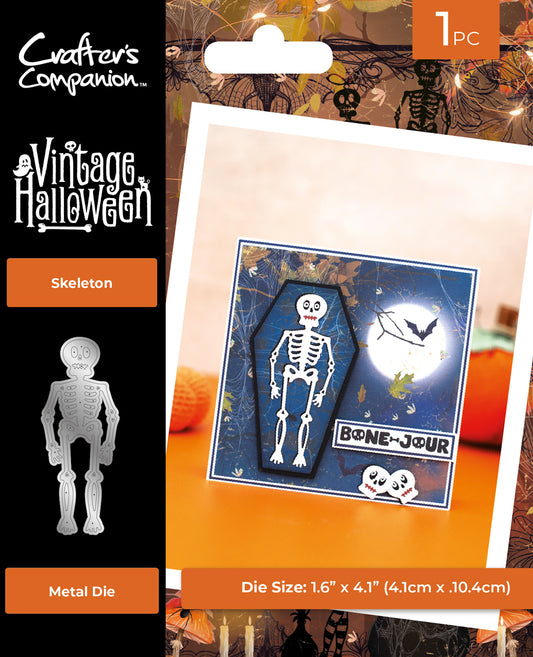 Vintage Halloween Metal Die - Skeleton