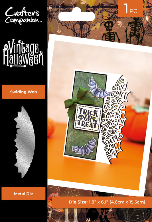 Vintage Halloween Metal Die - Corner Web and Spiders