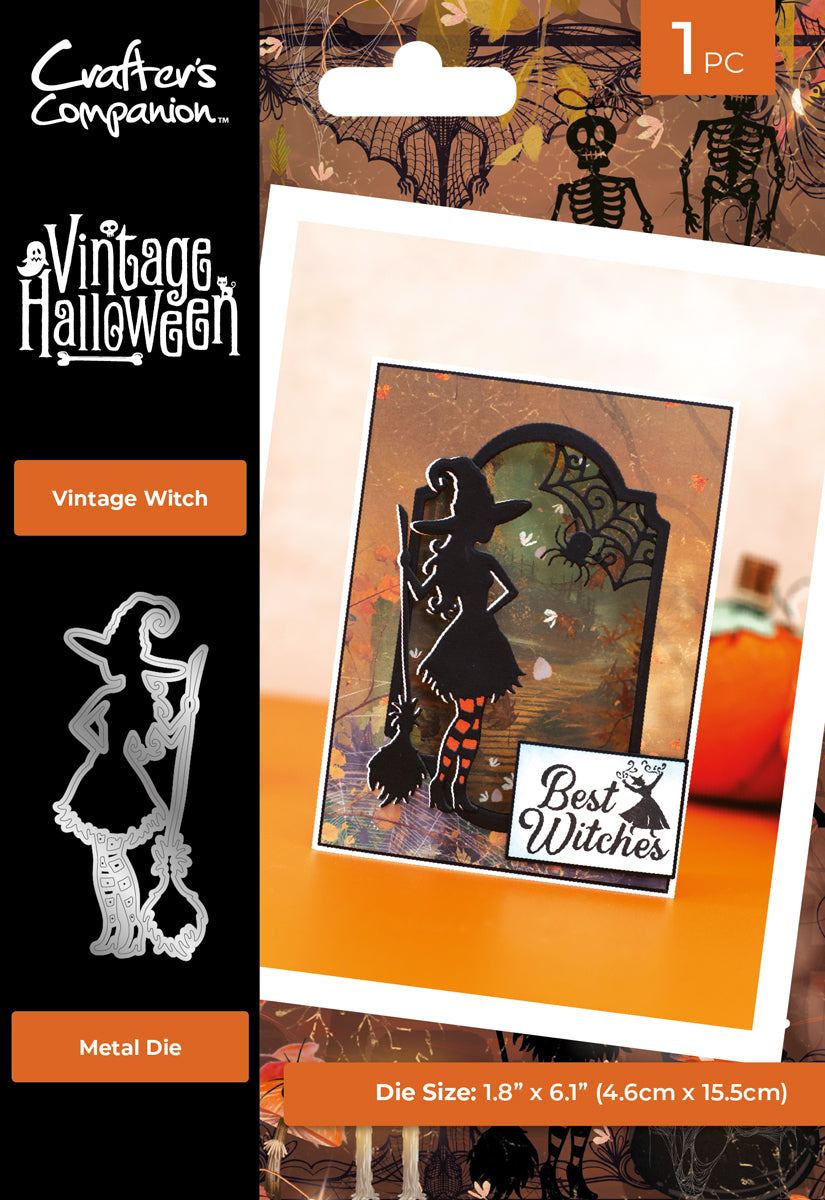 Vintage Halloween Metal Die - Vintage Witch