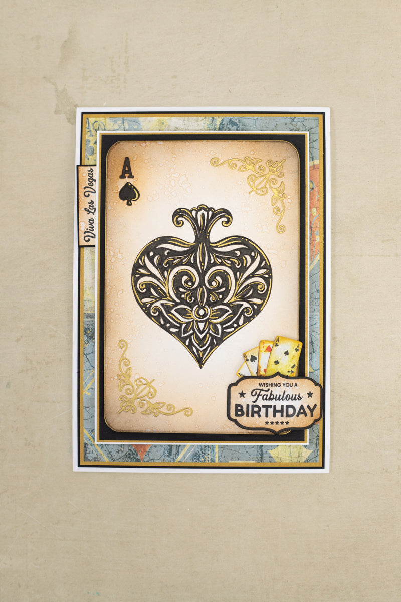 Vintage Vegas 6”x4” 2D Embossing Folder - Ace of Spades