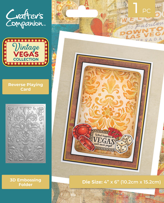 Vintage Vegas 6”x4” 3D Embossing Folder - Reverse Playing Card