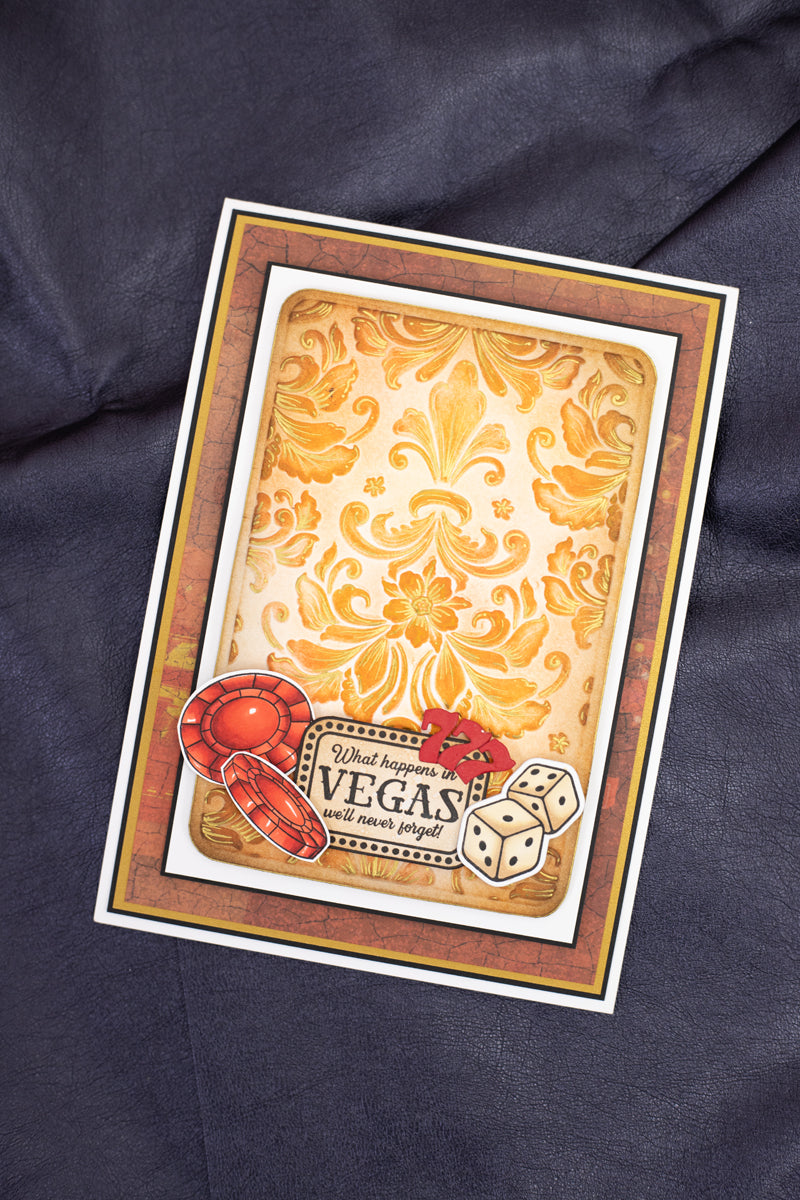 Vintage Vegas 6”x4” 3D Embossing Folder - Reverse Playing Card