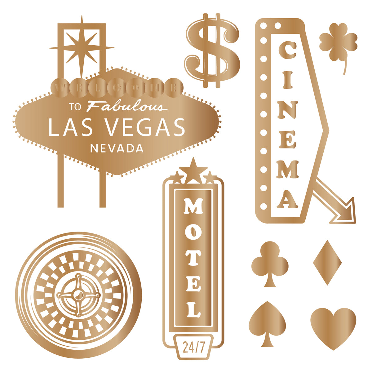 Vintage Vegas 6”x6” Foil Transfers