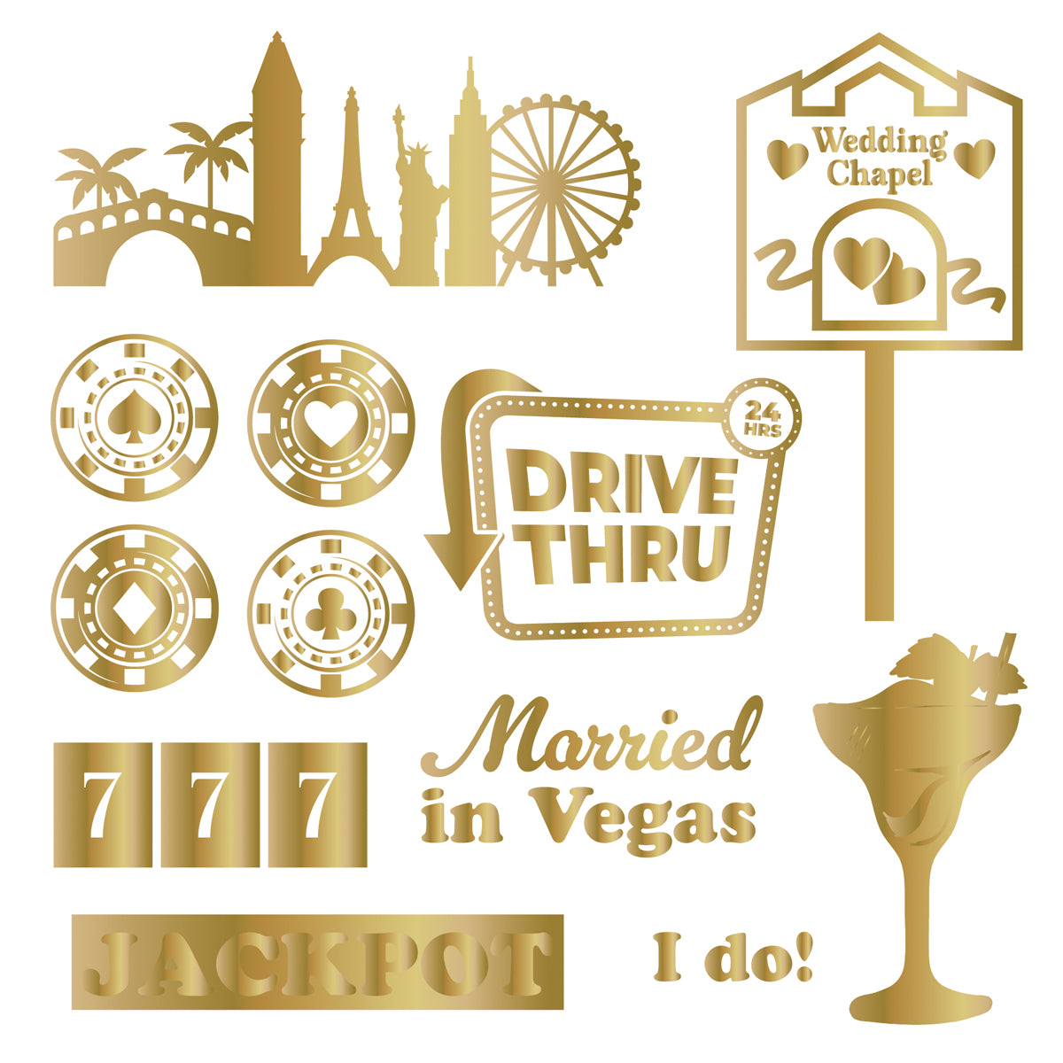 Vintage Vegas 6”x6” Foil Transfers